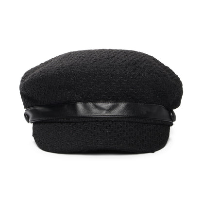 Casquette Gavroche en Bouclette Donna noir SCALA