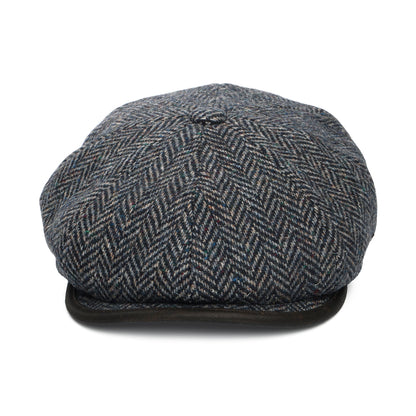 Casquette Gavroche en Laine Britannique à Chevrons Shelby bleu marine FAILSWORTH