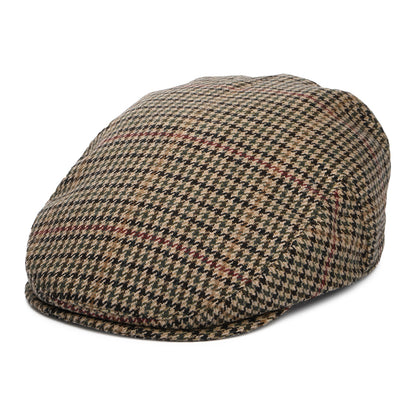 Casquette Plate Pied-de-Poule Norwich en Tweed de Laine sable-multi FAILSWORTH