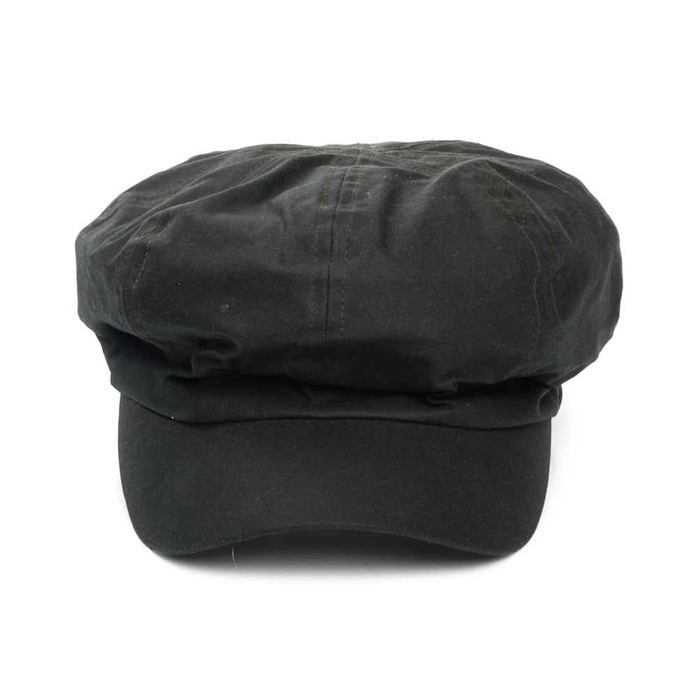 Casquette Gavroche en Coton Ciré Britannique olive FAILSWORTH