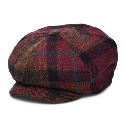 Casquette Gavroche Tartan en Laine Britannique quetsche-multi FAILSWORTH