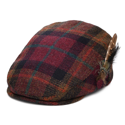 Casquette Plate en Laine Britannique Tartan Plume quetsche-multi FAILSWORTH