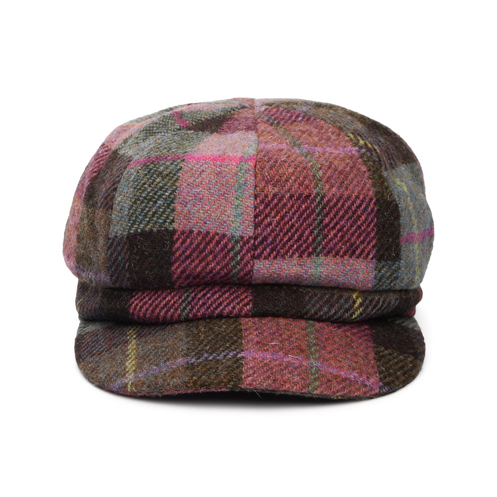 Casquette Gavroche en HARRIS TWEED Gabby rose-mousse FAILSWORTH