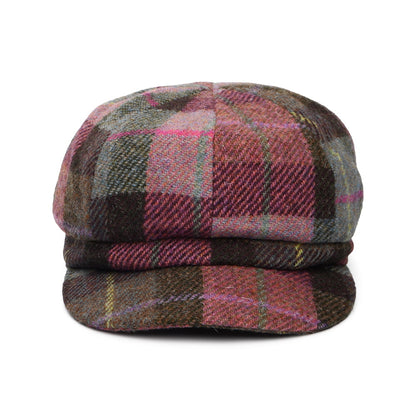 Casquette Gavroche en HARRIS TWEED Gabby rose-mousse FAILSWORTH