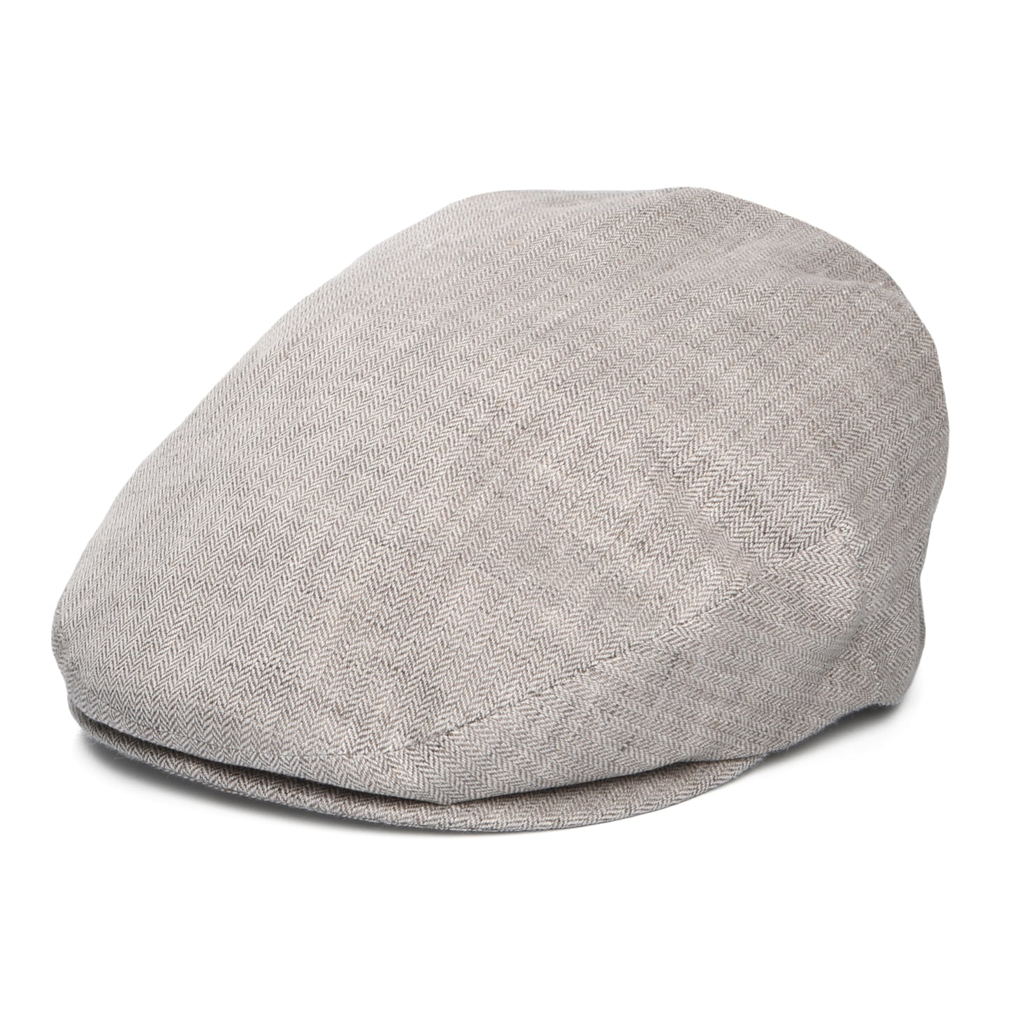 Casquette Plate en Lin à Micro Chevrons gris clair CITY SPORT