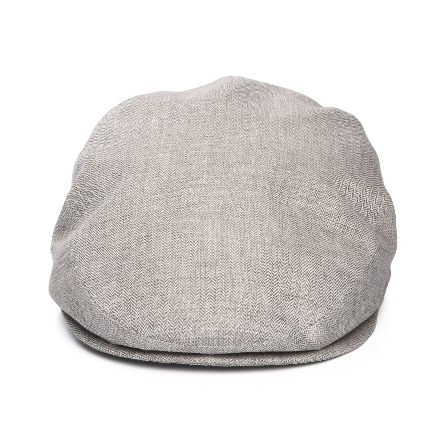 Casquette Plate en Lin à Micro Chevrons gris clair CITY SPORT