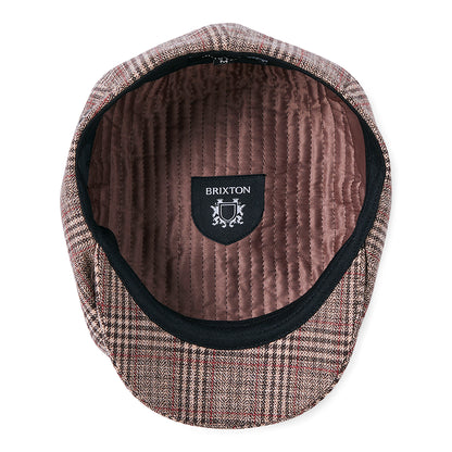 Casquette Gavroche à Carreaux Brood marron-beige sable-rouge BRIXTON