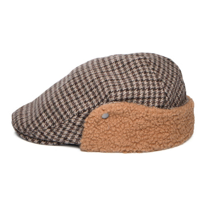 Casquette Plate Pied-de-Poule Avec Protège-Oreilles Monzonite marron foncé BARTS