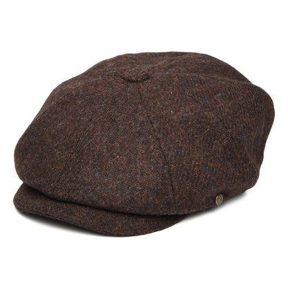 Casquette Gavroche en HARRIS TWEED Carloway marron FAILSWORTH