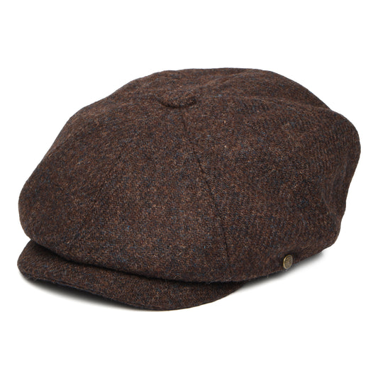 Casquette Gavroche en HARRIS TWEED Carloway marron FAILSWORTH