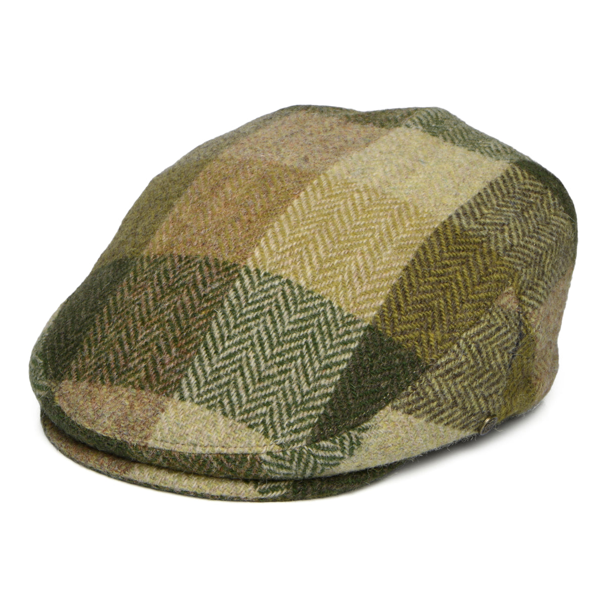 Casquette Plate en HARRIS TWEED Patch Stornoway mousse FAILSWORTH