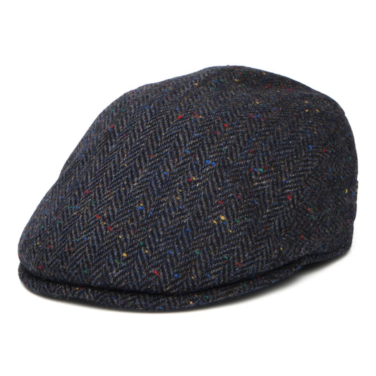 Casquette Plate en Laine Vierge à Chevrons Porto bleu marine CITY SPORT
