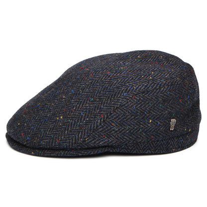 Casquette Plate en Laine Vierge à Chevrons Porto bleu marine CITY SPORT