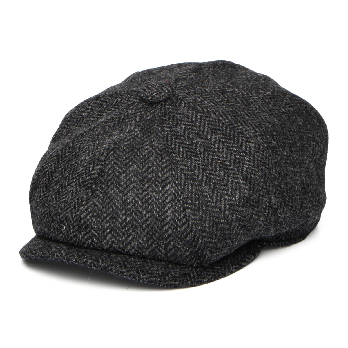 Casquette Gavroche en Laine Britannique à Chevrons Brooklyn anthracite CHRISTYS
