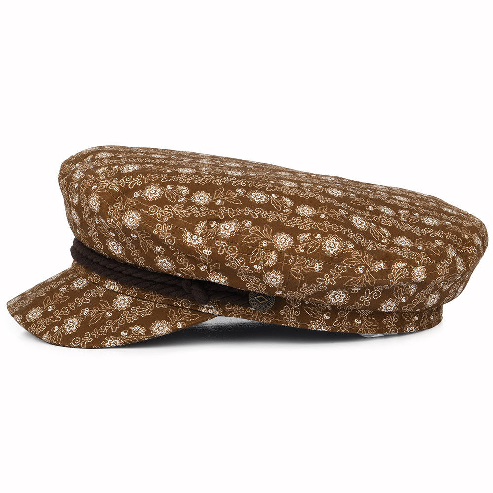 Casquette de Marin en Coton Floral marron-blanc cassé BRIXTON