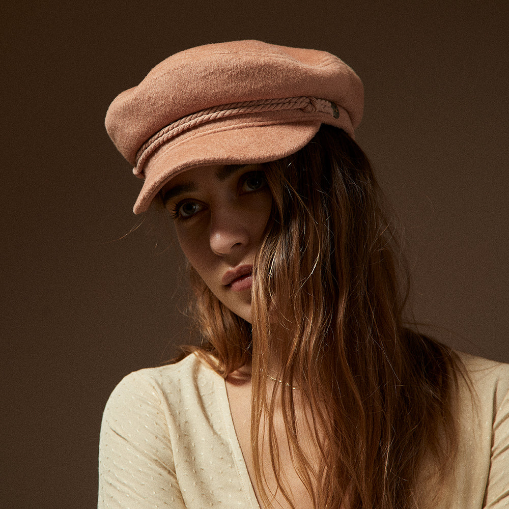 Casquette de Marin en Laine Mélangée rose BRIXTON