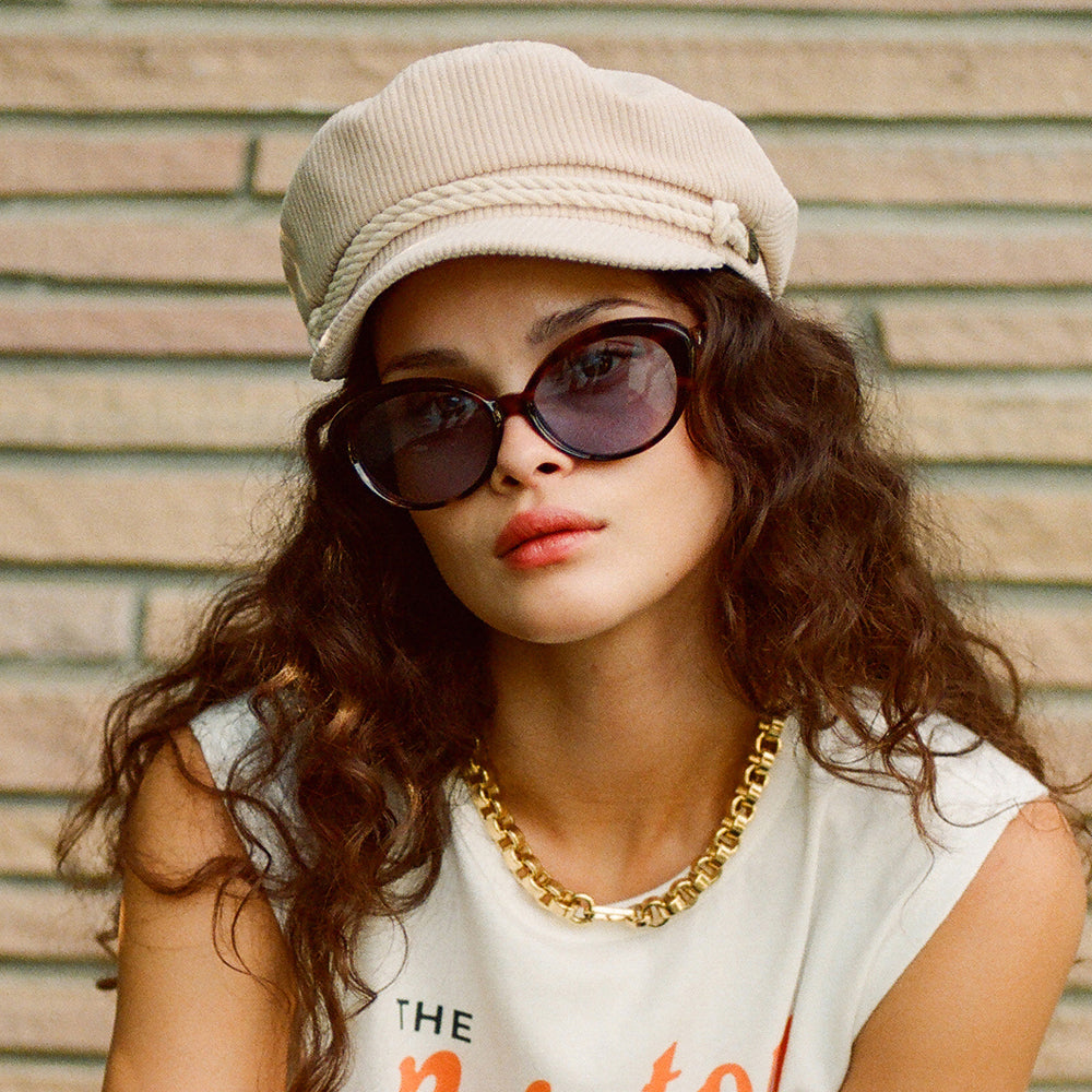 Casquette de Marin en Velours Côtelé crème BRIXTON