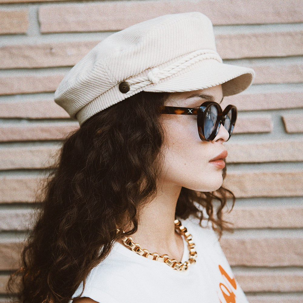 Casquette de Marin en Velours Côtelé crème BRIXTON