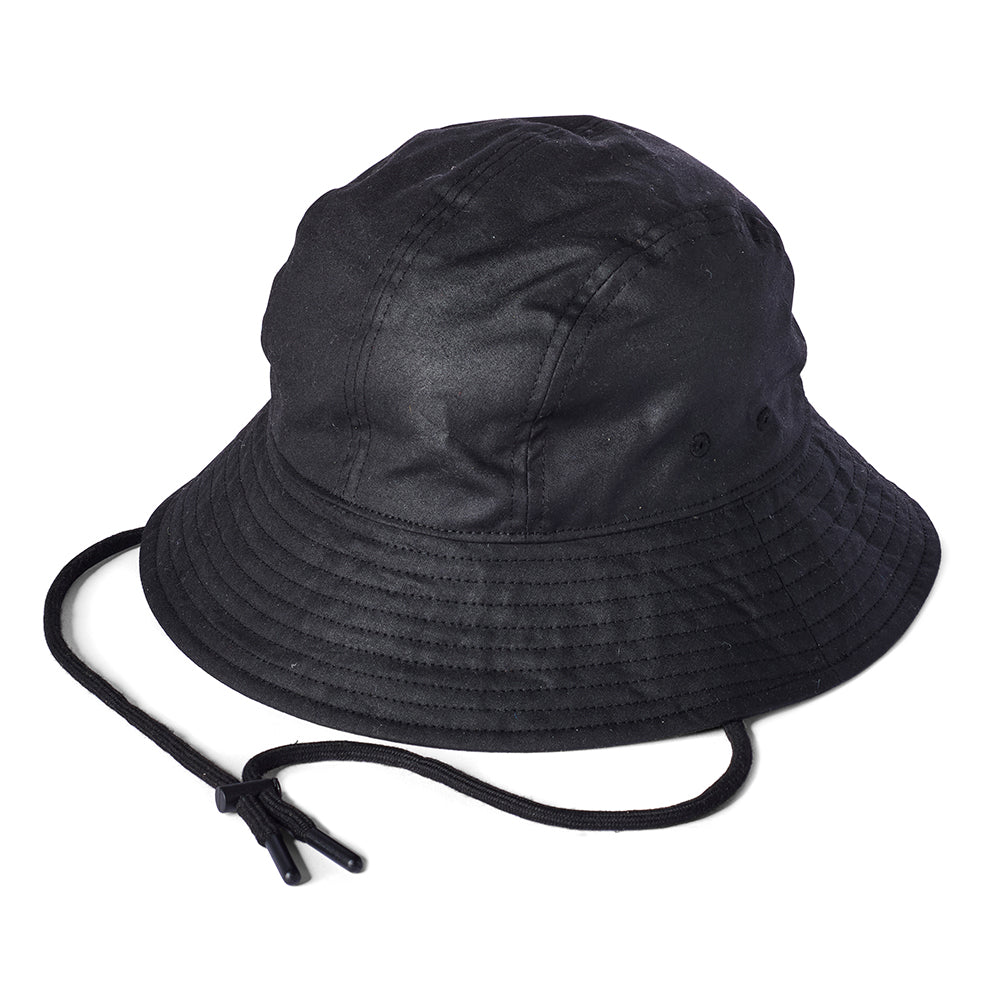 Chapeau Bob Glasto en Coton Ciré Britannique noir FAILSWORTH