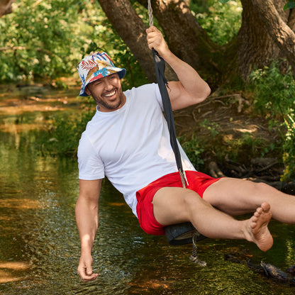 Chapeau Bob Réversible en Coton bleu sarcelle FAILSWORTH