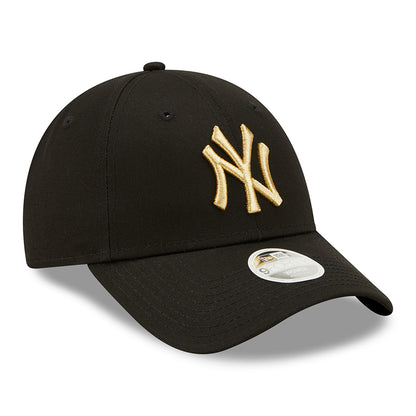 Casquette Femme 9FORTY MLB Metallic Logo New York Yankees noir-doré NEW ERA