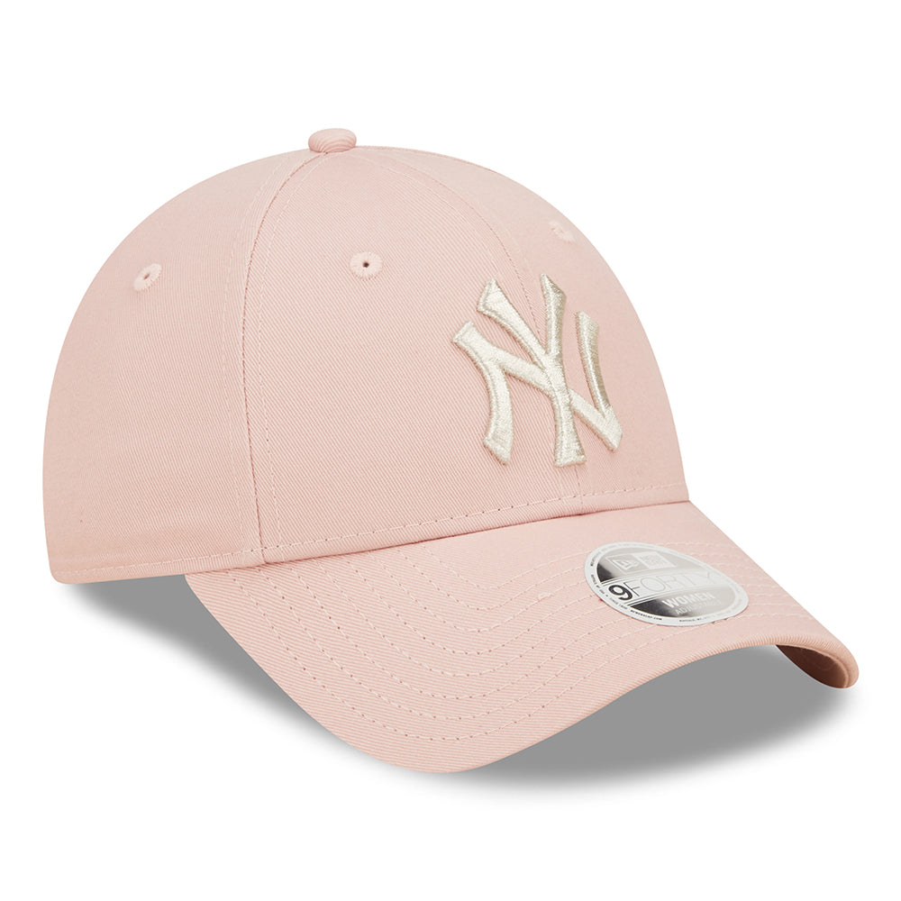 Casquette Femme 9FORTY MLB Metallic Logo New York Yankees rose clair-argenté NEW ERA