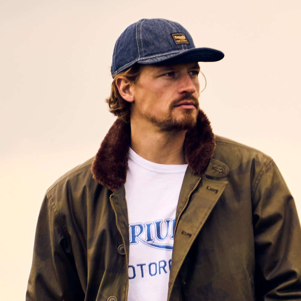 Casquette Militaire en Coton Oilys denim TRIUMPH MOTORCYCLES