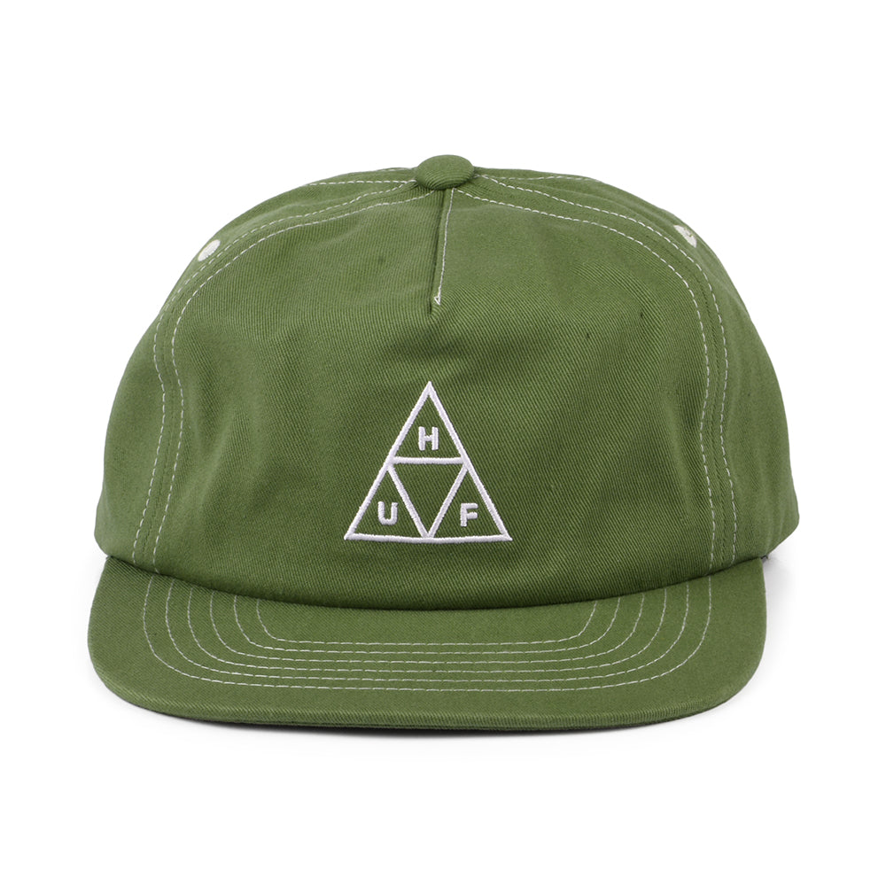 Casquette Snapback Non Structurée Triple Triangle olive clair-blanc HUF