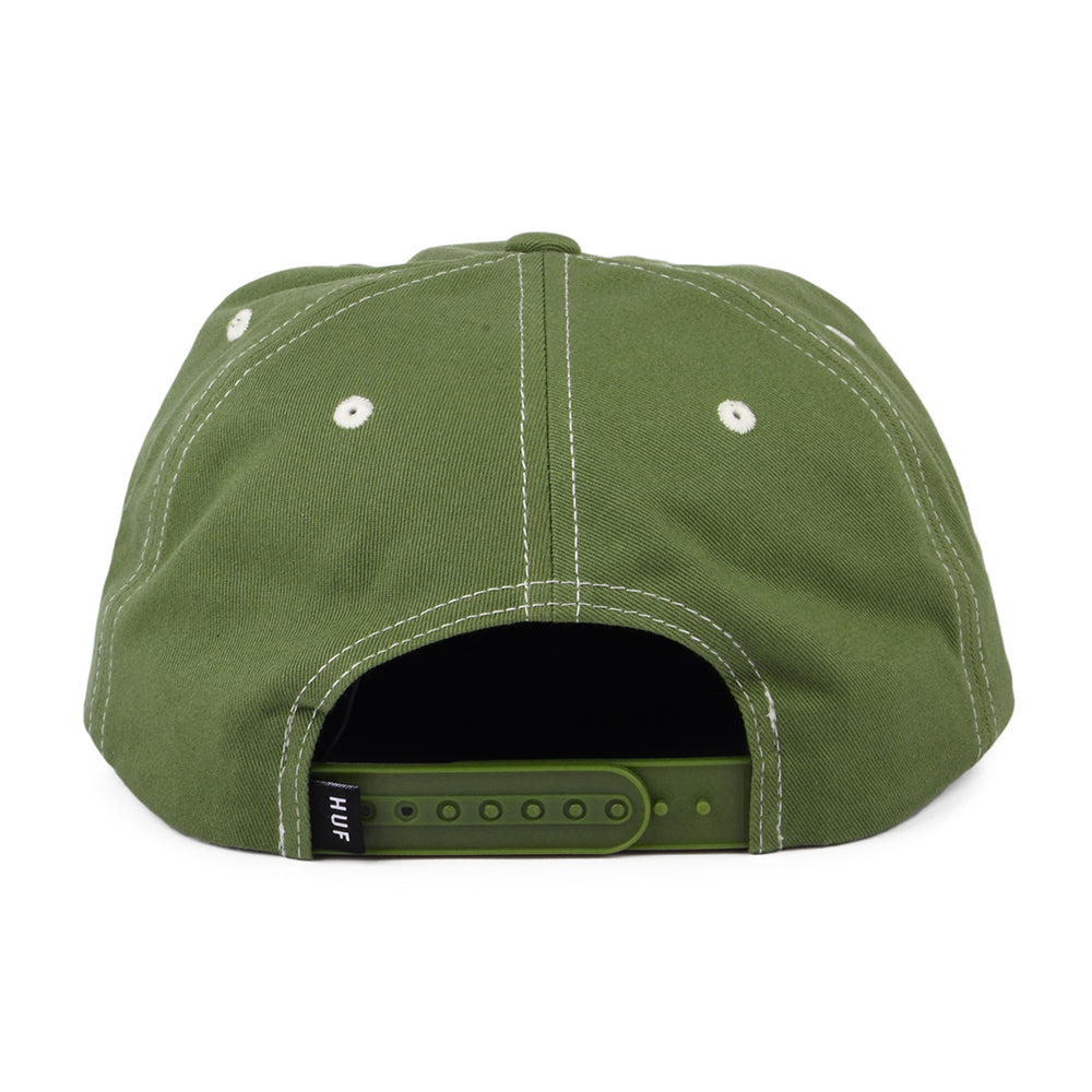 Casquette Snapback Non Structurée Triple Triangle olive clair-blanc HUF
