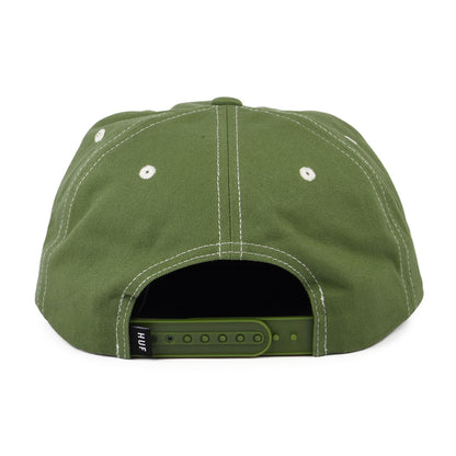 Casquette Snapback Non Structurée Triple Triangle olive clair-blanc HUF