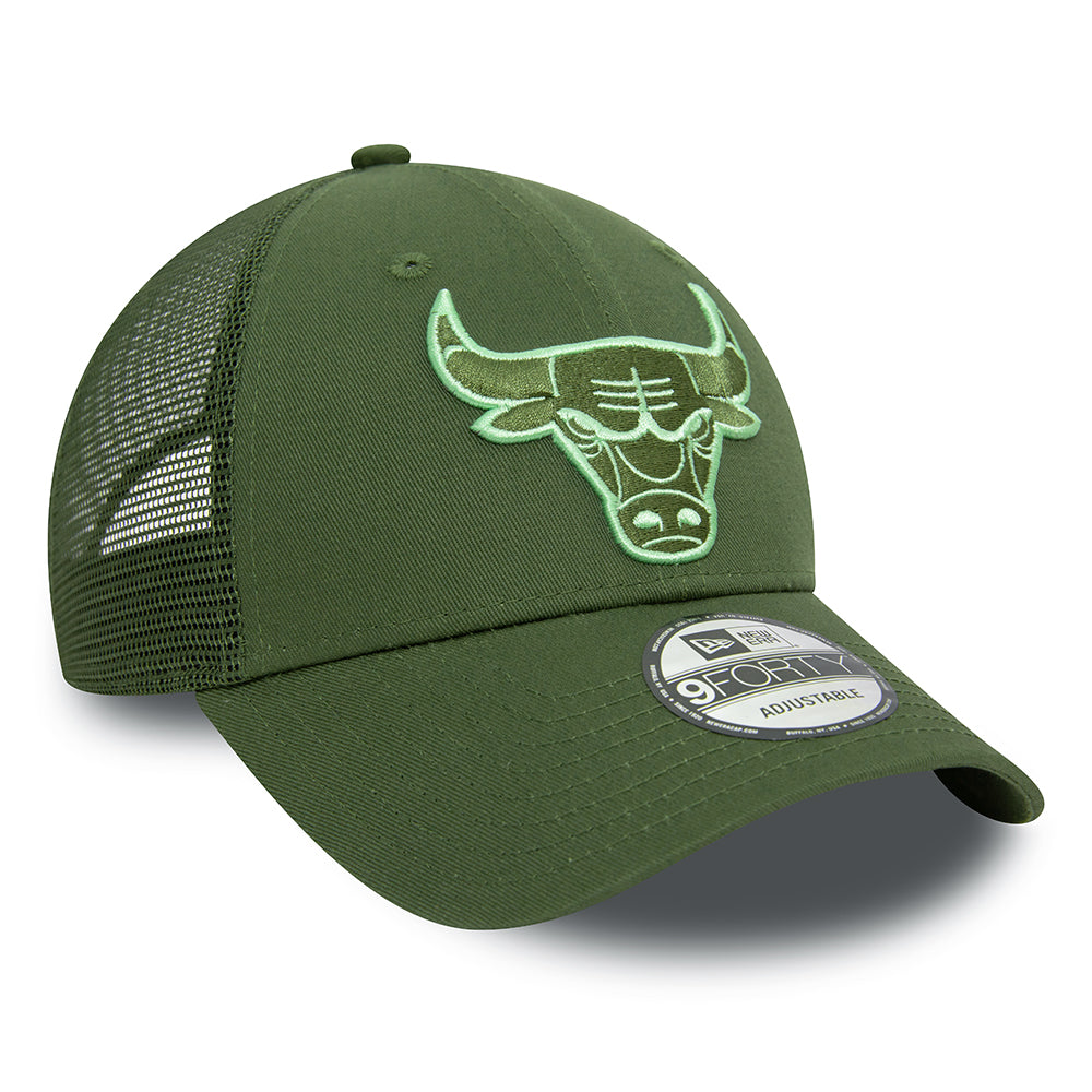 Casquette Trucker 9FORTY NBA Seasonal Chicago Bulls olive-vert NEW ERA