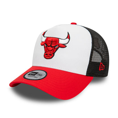 Casquette Trucker NBA Rear Arch A-Frame Chicago Bulls blanc-rouge-noir NEW ERA