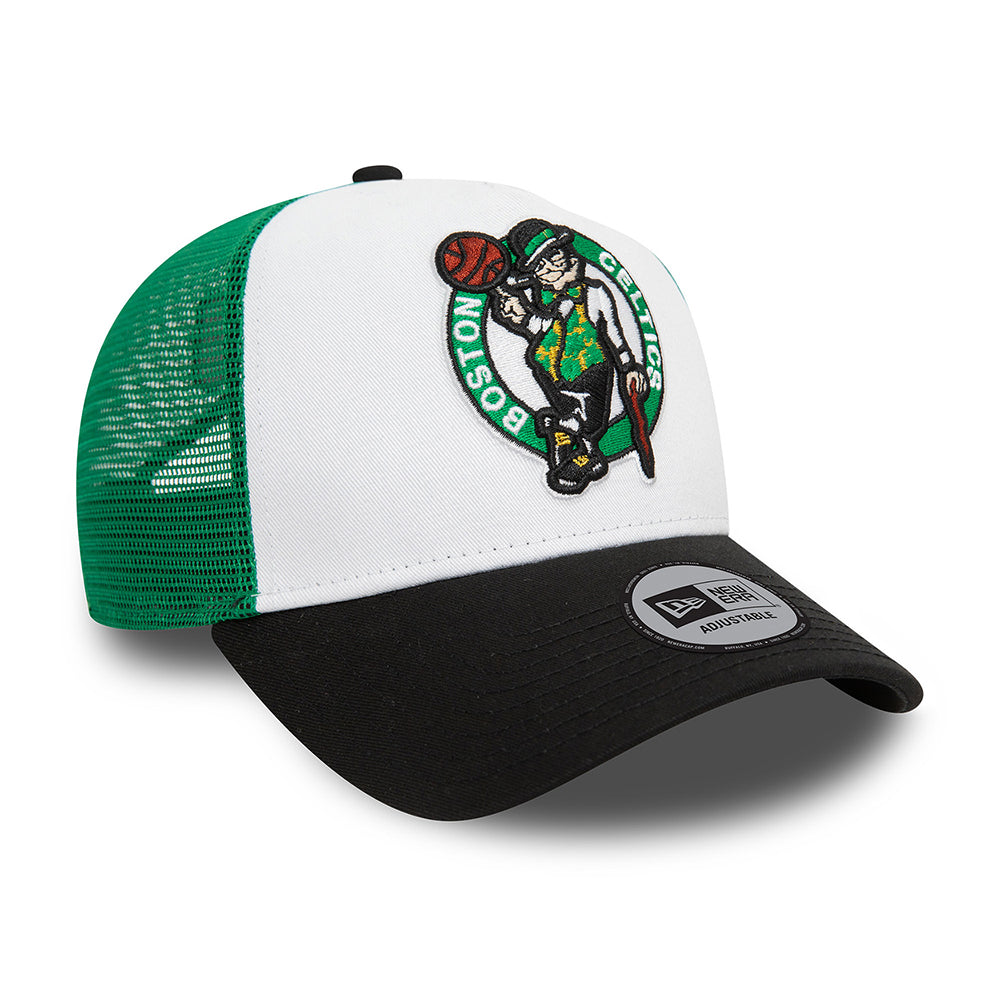 Casquette Trucker NBA Rear Arch A-Frame Boston Celtics blanc-noir-vert NEW ERA