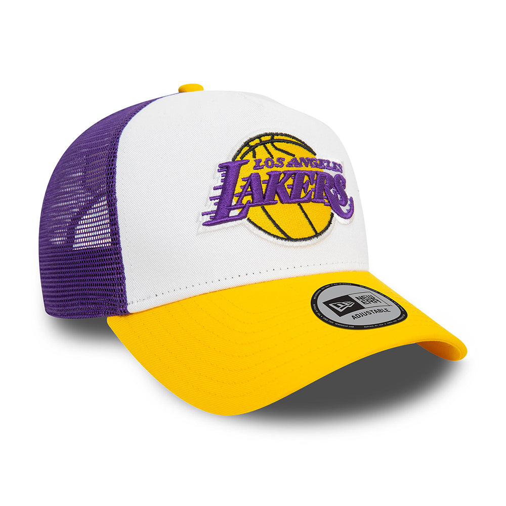 Casquette Trucker NBA Rear Arch A-Frame L.A. Lakers blanc-jaune-violet NEW ERA