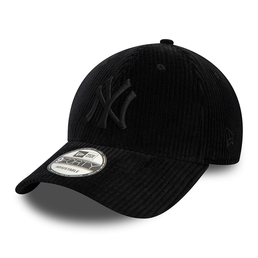 Casquette 9FORTY MLB Cord New York Yankees noir sur noir NEW ERA