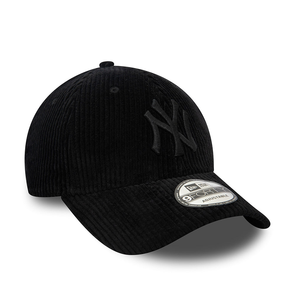 Casquette 9FORTY MLB Cord New York Yankees noir sur noir NEW ERA