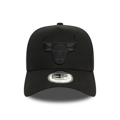 Casquette Snapback NBA Monochrome A-Frame Chicago Bulls noir sur noir NEW ERA