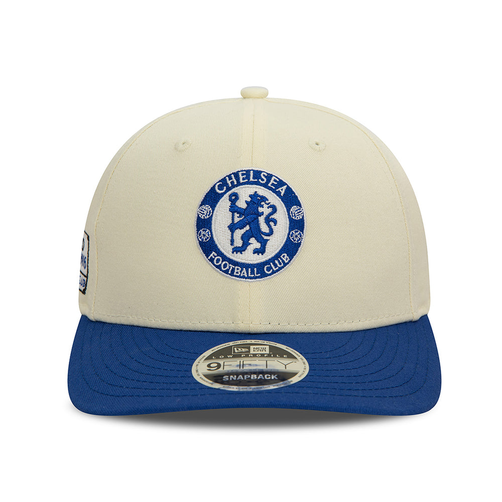Casquette Snapback 9FIFTY Lion Crest Low Profile Chelsea FC blanc cassé-bleu NEW ERA