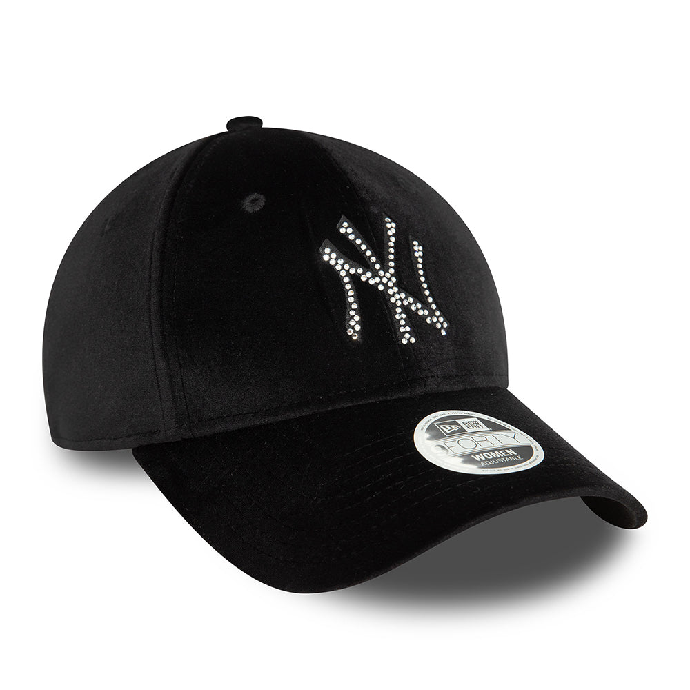 Casquette Femme 9FORTY MLB Velour Diamante New York Yankees noir NEW ERA