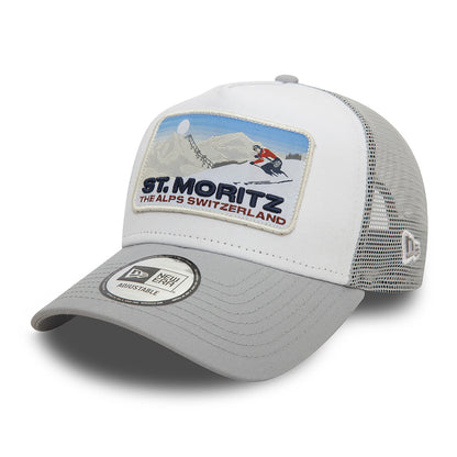 Casquette Trucker Ski Patch A-Frame St. Moritz gris-blanc NEW ERA
