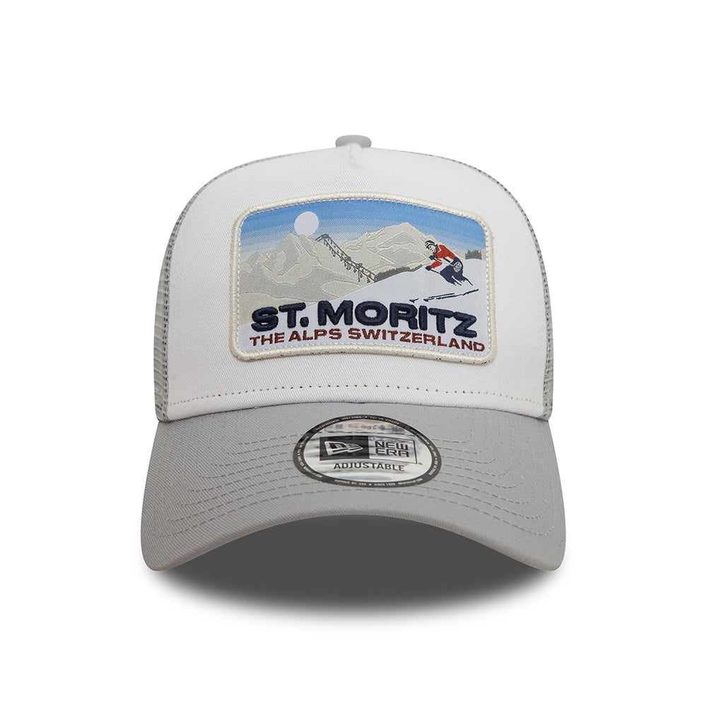 Casquette Trucker Ski Patch A-Frame St. Moritz gris-blanc NEW ERA