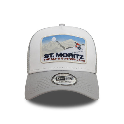 Casquette Trucker Ski Patch A-Frame St. Moritz gris-blanc NEW ERA