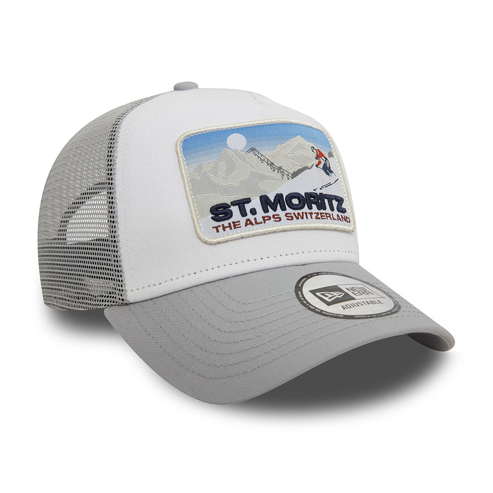 Casquette Trucker Ski Patch A-Frame St. Moritz gris-blanc NEW ERA