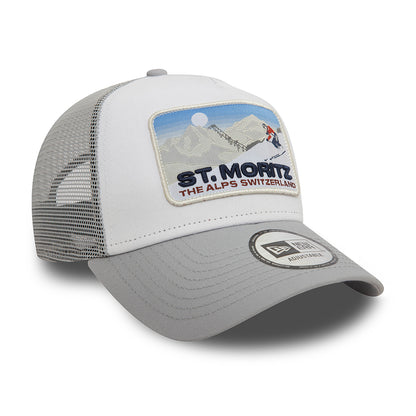 Casquette Trucker Ski Patch A-Frame St. Moritz gris-blanc NEW ERA