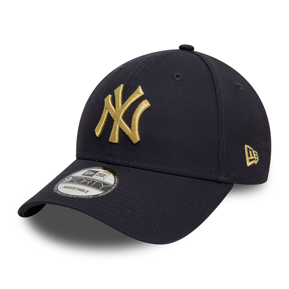 Casquette 9FORTY MLB Metallic New York Yankees bleu marine-or NEW ERA