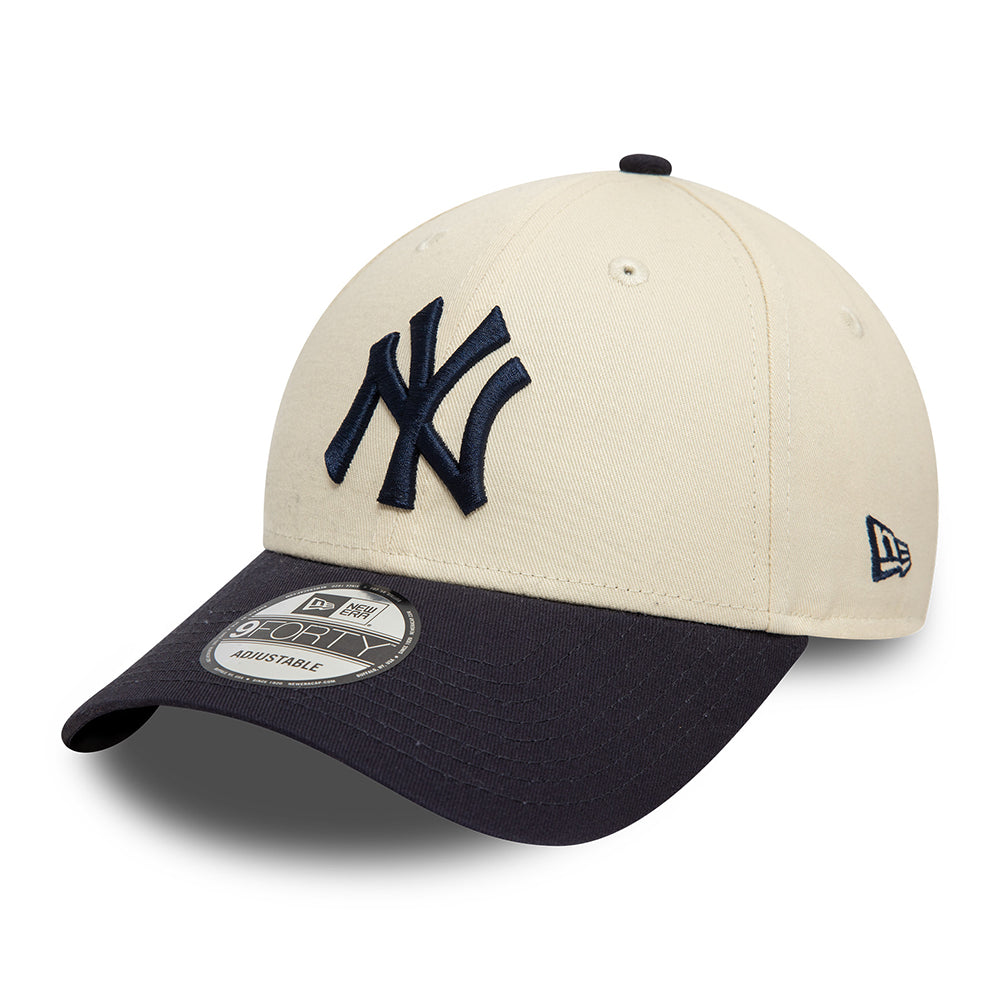 Casquette 9FORTY MLB Colourblock New York Yankees crème-bleu marine NEW ERA