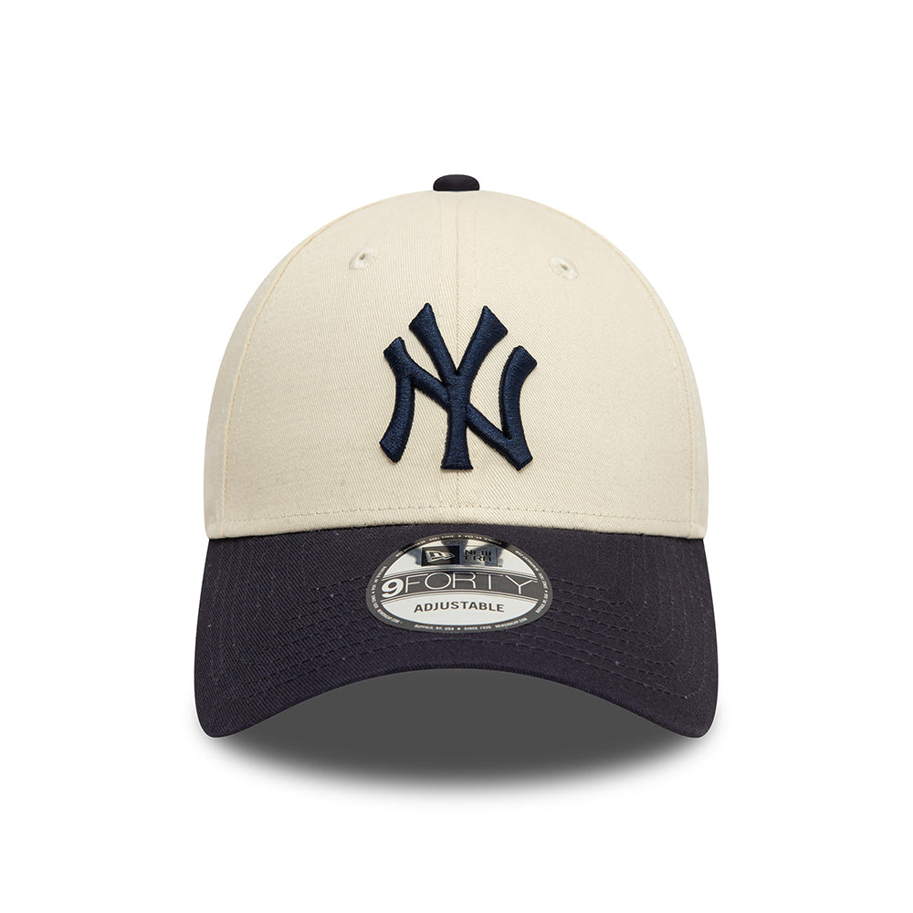 Casquette 9FORTY MLB Colourblock New York Yankees crème-bleu marine NEW ERA