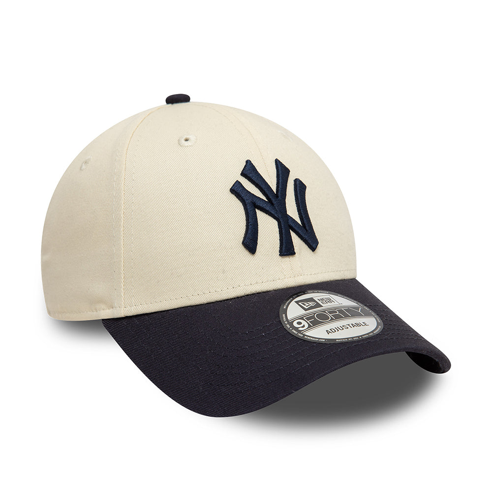 Casquette 9FORTY MLB Colourblock New York Yankees crème-bleu marine NEW ERA