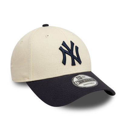 Casquette 9FORTY MLB Colourblock New York Yankees crème-bleu marine NEW ERA