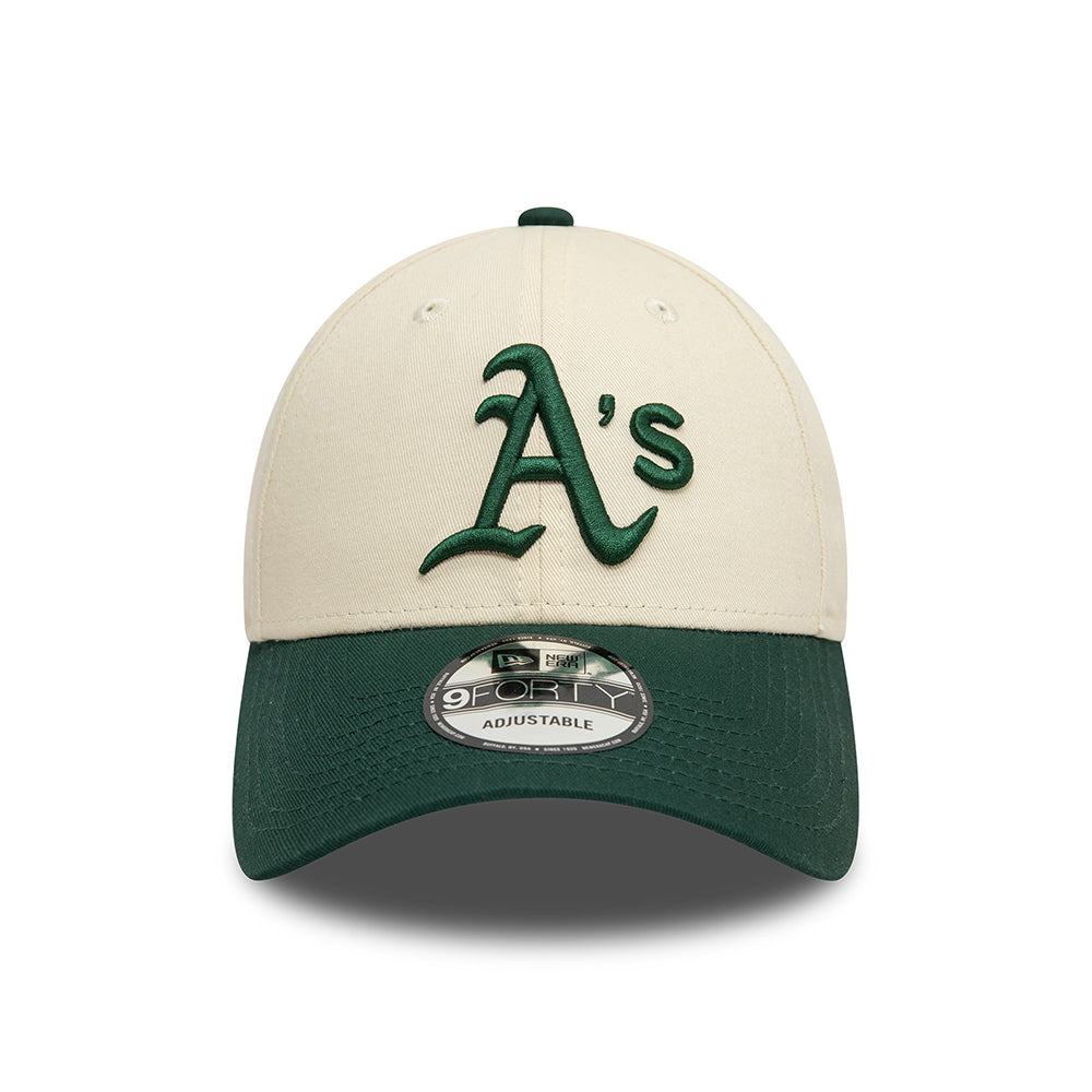 Casquette 9FORTY MLB Colourblock Athletics crème-vert foncé NEW ERA
